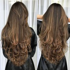 Feathered Hair Cut, Long Hair Highlights, Long Wavy Hair