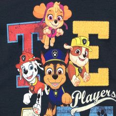 the paw patrol t - shirt is on display