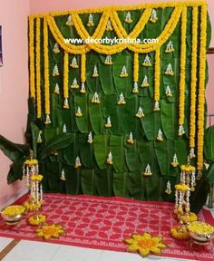 Voni Function Decoration, Half Saree Decoration, Door Flower Decoration, Banana Leaf Decor, Indian Wedding Deco, Naming Ceremony Decoration