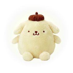 a white stuffed animal with a brown hat on it's head