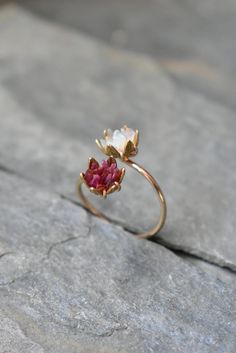 Unique Opal Ring Lotus Flower Ring & Yellow Gold Uncut | Etsy Unique Ruby Rings, Engagement Ring Non Traditional, Ruby Ring Designs, Unique Opal Ring, Lotus Flower Ring, Lotus Ring, Gemstone Engagement Ring, Unique Opal, Ring Rosegold