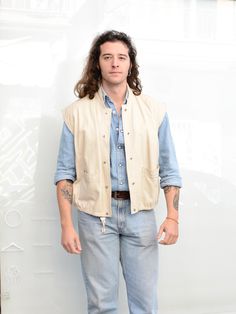 Vintage 80s beige genuine leather biker vest Made of 100% lamb leather & satin Model is 1,85cm/ 6 feet 90kg *VINTAGE CONDITION: 9/10 FLAT MEASUREMENTS (cm/in): -Shoulder to shoulder: 50cm / 19.5in -Chest: 55cm / 21.5in -Total length: 65cm / 25.5in   * all clothes are categorized from 1 to 10 considered their vintage condition. 10/10 corresponds to deadstock item, 9/10 to used item without any flaw or discoloration, 8/10 to used item with small/lightly visible flaws without making it useless to w Casual Leather Vest For Spring, Leather Biker Vest, Biker Vest, Biker Leather, Vest Outfits, Leather Vest, Western Outfits, Halloween Shopping, Greece