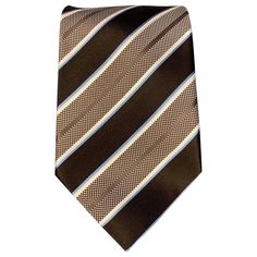 ERMENEGILDO ZEGNA neck tie comes in a brown & white stripe silk. Made in Italy.Very Good Pre-Owned Condition. Measurements.Width: 3.5 inches Reference: 108399 Category: Tie More Details Brand: ERMENEGILDO ZEGNA Color: Brown Color 2: White/Light Blue Pattern: Stripe Fabric: Silk Age Group: Adult Gender: Male Made in: Italy Striped Business Neckwear, Striped Business Neckwear Ties, Stripe Silk, Ermenegildo Zegna, Gianni Versace, Striped Fabrics, Op Art, Blue Pattern, Silk Ties