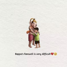 two children hugging each other in front of a white background with the words bapp's farewell is very difficult