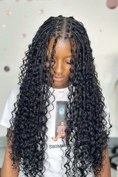 Curled Hair With Braid, Medium Box Braids, Short Box Braids Hairstyles, Short Box Braids, Jumbo Box Braids, Goddess Braids Hairstyles, Box Braids Hairstyles For Black Women, Braids Hairstyles Pictures, Cute Box Braids Hairstyles