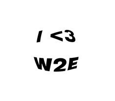 the words i / 3 w2e are written in black on a white background