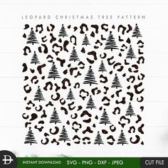 the christmas tree pattern is shown in black and white