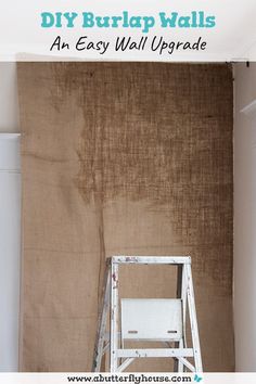 an easy diy burlap wall update