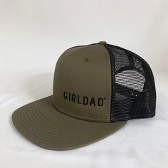 Girl Dad Hat, Khaki Snapback Trucker Hat For Streetwear, Girl Dad, First Daughter, Baseball Hat, Dad Hat, Contrast Stitch, Black Flats, Trucker Cap