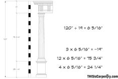 an architectural drawing shows the size and width of a column