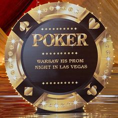 a sign that says poker wars his from night in las vegass on the floor