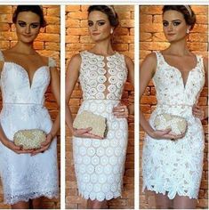 Civil Wedding Dresses, Lace Dress Styles, Rehearsal Dinner Dresses, White Short Dress, Civil Wedding, Dinner Dress, Little White Dresses, Short Wedding Dress, Lace Fashion