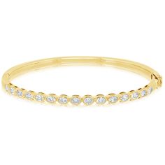 14K yellow gold oval diamond hinged bangle bracelet from the Reis-Nichols Collection. The bracelet features oval diamonds weighing 1.35 ctw. Diamond Bangle Bracelet, Diamond Bangles Bracelet, Diamond Bangle, Hinged Bangle, Oval Diamond, Bezel Setting, Bangle Bracelet, Bangle Bracelets, Bangles