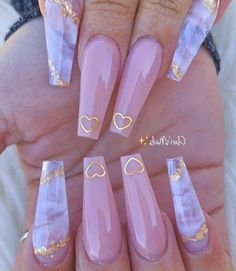 Ombre Nail Design, Gel French Manicure, Purple Acrylic Nails, Gold Nail Designs, Ombre Acrylic Nails, Cute Acrylic Nail Designs