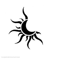 a black and white drawing of the sun