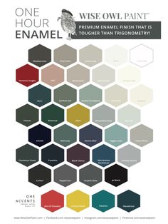 the color scheme for this poster shows different colors and shapes, including hexagonals