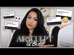 an image of a woman holding out her hand with the words airsupt and emo on it