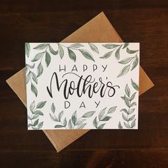 a card with the words happy mother's day written on it