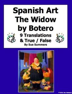 spanish art the widow by botero, 9 translations & true / false audio cd