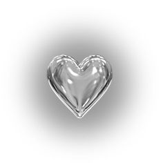 a silver heart shaped object on a white background