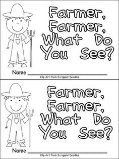 Farmer, Farmer, What Do You See Emergent Reader for Kinder Farm Unit Preschool, Farm Kindergarten, Emergent Readers Kindergarten, Farm Vocabulary, Farm Lessons, Farmer Tractor, Farm Theme Preschool, Winter Unit, Farm Animal Crafts