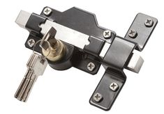 an image of a door lock with keys on it