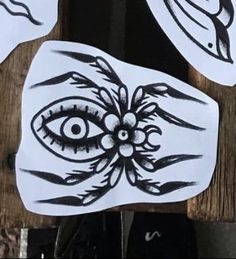 some stickers with an eye on them