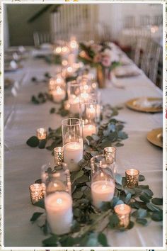 If you're looking for a creative and easy way to add a little bit of extra festivity to your wedding, DIY wedding decorations are the way to go! From glittery garlands to sweet bouquets, these simple decorations can be put together in no time at all. Cheap Wedding Decorations Diy Table, Ikea Candle Wedding, Champagne Table Runner Wedding, Boho Floating Candle Centerpieces, Candle Lit Wedding Tables, Candle Heavy Centerpiece, 21st Table Decorations, Led Candle Centerpieces, Simple Engagement Party Ideas Decoration