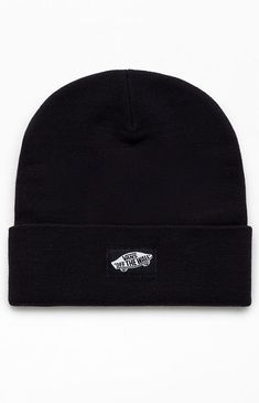 Stay cozy with the Classic Tall Cuff Beanie from Vans. Featuring a Vans woven label on the cuff, this beanie combines warmth and style, making it a must-have for cooler days.Solid color beanieSoft ribbed fabricFold-over cuffVans woven label100% Acrylic fabricOne size fits most Vans Womens Classic Tall Cuff Beanie - Black Classic Black Beanie For Fall, Fall Streetwear Beanie With Ribbed Cuffs, Adjustable Beanie For Fall Streetwear, Winter Cotton Hats With Logo Patch, Black Ribbed Cuff Beanie, Winter Cotton Beanie With Logo Patch, Black Beanie With Ribbed Cuffs For Cold Weather, Casual Beanie With Logo Patch, Fall Casual Beanie With Logo Patch