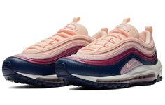 Nike Womens WMNS Air Max 97 Crimson Tint Blue Void 921733-802 Nike 97, Air Max 90 Premium, Air Max Women, Mens Nike Air, Air Max Plus, Nike Air Max 97, Best Sneakers, Sneaker Collection, Vans Old Skool Sneaker