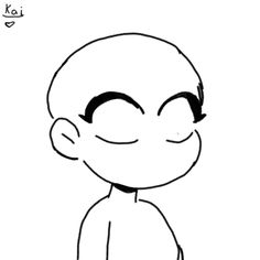 a drawing of a cartoon character with eyes closed