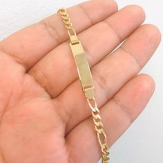 New And Never Used Material: 14k Gold Filled Bracelet Length: 6" Inches Link Chain: Figaro Link Gold Filled: 8 Layers Of Gold Not Gold Plated Baby Bracelet Gold, Medical Bracelet, Baby Bracelet, Family Jewellery, Baby Jewelry, Id Bracelets, Online Jewelry Store, Kids Jewelry, Huggies Earrings