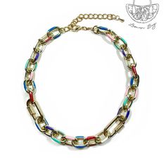 Multicolor Gold Chain Statement Necklace Brand: N/A Color: Gold / Multicolor Condition: New Without Tags Measurements: 17in Long-Chain (Adjustable To 20) ** Smoke-Free / Pet-Free House ** Offers Always Welcome Multicolor Metal Necklace With Adjustable Chain, Multicolor Metal Chain Necklace As A Gift, Multicolor Metal Chain Necklace For Gifts, Trendy Colorful Necklace With Adjustable Chain, Adjustable Multicolor Metal Chain Necklace, Trendy Multicolor Necklace With Adjustable Chain, Multicolor Chunky Chain Link Jewelry, Multicolor Necklaces With Gold Chain For Gift, Trendy Multicolor Metal Necklaces