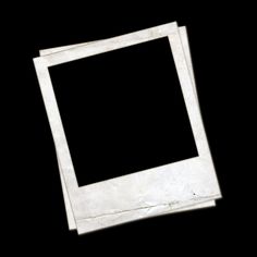 three white square frames on a black background