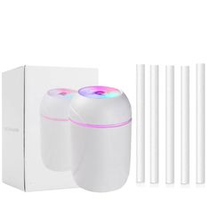 an image of a set of three air purificates in front of a box