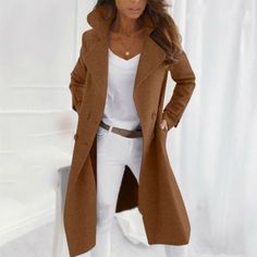 Stylish Winter Coats, Winter Overcoat, Elegant Coats, Estilo Chic, Turndown Collar, Woolen Coat, Double Breasted Coat, Outerwear Coats, Casual Look