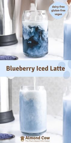 Almond Cow Coconut Milk, Ice Latte Recipe, Almond Cow Recipes, Blueberry Latte, Blueberry Iced Coffee, The Best Dinner Recipes, Cow Recipes, Blueberry Drinks, Almond Cow