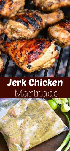 chicken marinade on the grill with green peppers