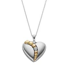 Sentimental Expressions Two Tone Sterling Silver Cubic Zirconia Heart Necklace Heart Necklace, Two Tone, Cubic Zirconia, Pendant Necklace, Sterling Silver, Pendant, Birthday, Silver, Quick Saves