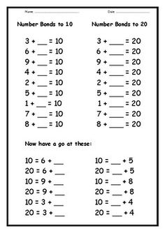 the number bonds worksheet is shown in black and white with numbers on it