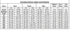 the size chart for women's shoes