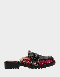 Plaid Boots, Christmas Shoes, Wardrobe Update, Betsey Johnson Dresses, Stylish Sandals, Women's Loafers, Designer Sandals, Red Plaid, Loafers For Women