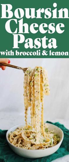 the cover of bourssin cheese pasta with broccoli and lemon