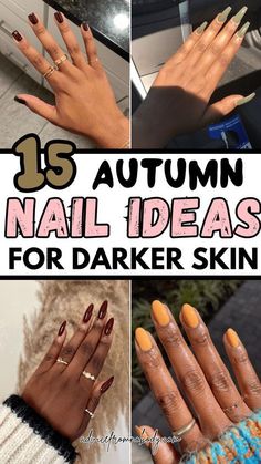 "Add a touch of sparkle to your early fall look with these glittery nail designs. ✨💅 Perfect for a night out or just to add some glam to your everyday style. #GlitterNails #SparkleSeason #NailGoals #FallFashion #NailArt #NailInspo #NailSwag #NailAddict #NailObsessed #FallNails" Fall Nails Ideas Autumn Simple, Gorgeous Nails Designs, Simple Elegant Nail Designs, Nails For September, Late Summer Early Fall Nails, Dark Fall Nail Colors, Palette Nails, September Nail Colors, Theme Nails