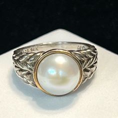 Vintage Designer Sterling 14k Pearl Ring Hallmarked Av (Alwand Vahan) 925 14k Beautiful Wheat Design Bezel Set Cultured Pearl Dimensions: Ring Size 6 1/2 Vahan Jewelry, Wheat Design, Ring Color, Jewelry Designer, Vintage Designer, Pearl Ring, Cultured Pearls, Womens Jewelry Rings, Bezel Setting