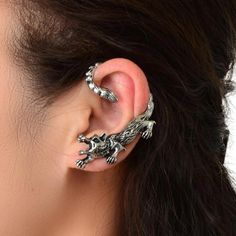 This Unique Piece Is A Wonderful Addition To Your Wardrobe And Your Style; Sure To Get Lots Of Compliments! Gsunmu50q00jurs Wolf Earrings, Ear Climber, Cz Rings Engagement, Ear Climbers, Big Rings, Rose Gold Band, Matching Rings, Hand Written, Cz Ring