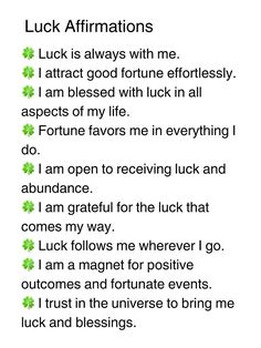 an irish poem with the words luck affirmations