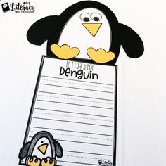 penguin writing paper with penguins on it