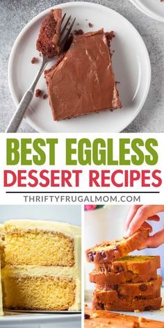 These easy desserts are perfect for all your eggless baking needs! Whether you are dealing with egg intolerance, have run out of eggs or are simply trying to save money and not use eggs so much, these recipes will help. Includes loads of simple cakes, brownies, pies and more. Easy Eggless Desserts, No Bake Cookies Easy, Cookie Recipes Brownie, Eggless Dessert Recipes, Recipes No Bake, Save On Groceries, Cookie Brownie, Simple Cakes, Yummy Desserts Easy