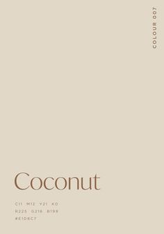 an image of coconut on the cover of a book that is in brown and white